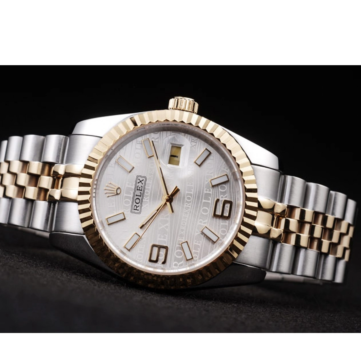 Aaa replica 98084 Dial DateJust Steel Stainless Silver Two 18k Gold Tone Plated Rolex 0514